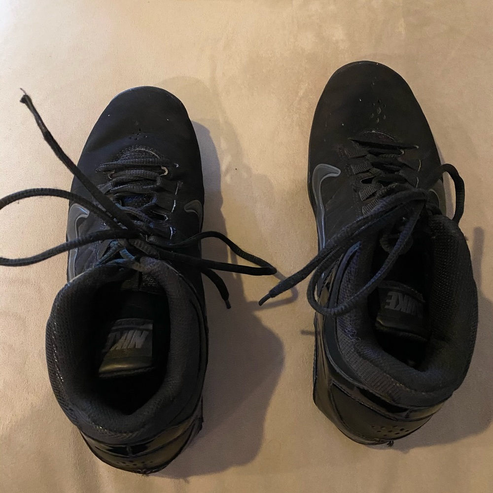 Men’s high top basketball sneakers.